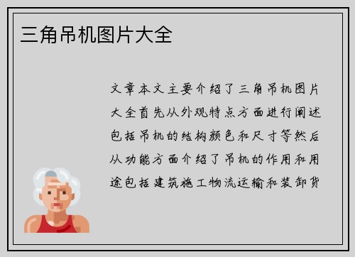 三角吊机图片大全